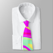 Cravate Flacons de Monnaie Magenta Rose Vert et Jaune (Attaché)