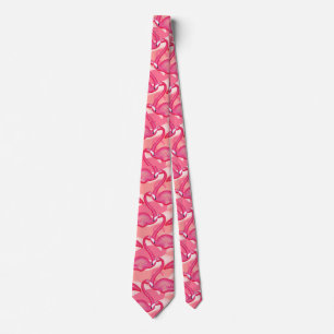 cravate flamand rose double face