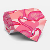 cravate flamand rose double face (Roulé)