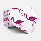Cravate Flamant brillant flamand rose faux éclatant motif  (Roulé)