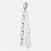 Cravate Flamant brillant flamand rose faux éclatant motif  (Dos)