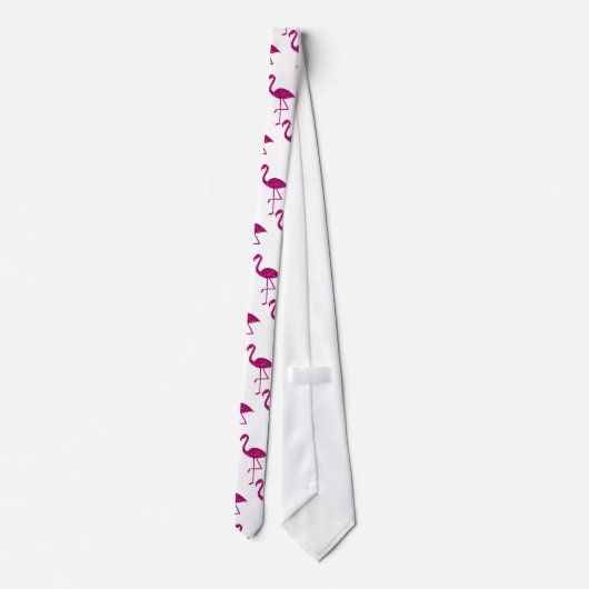 Cravate Flamant brillant flamand rose faux éclatant motif  (Dos)