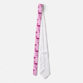 Cravate Flamant flamand scintillant motif rose pâle (Dos)