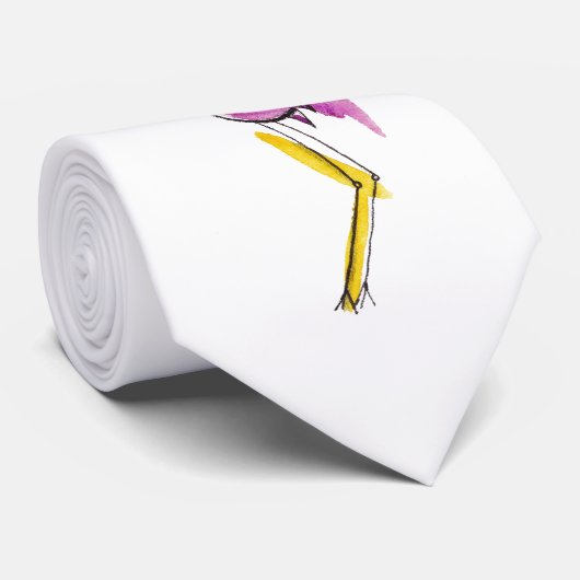 Cravate Flamant rose (Roulé)