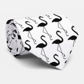 Cravate Flamant rose blanc (Roulé)