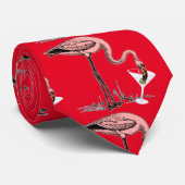 Cravate Flamant rose Boire Martini Thunder_Cove (Roulé)