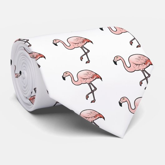 Cravate Flamant rose chilien (Roulé)
