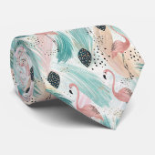 Cravate Flamant rose d'aquarelle Motif tropical (Roulé)