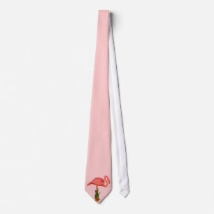 Cravate Flamant rose rose