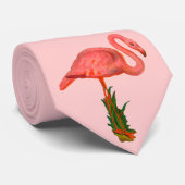 Cravate Flamant rose rose (Roulé)