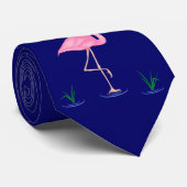 Cravate Flamant rose rose (Roulé)