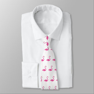 Cravate Flamant rose rose et blanc