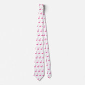 Cravate Flamant rose rose et blanc (Devant)