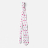 Cravate Flamant rose rose et blanc (Dos)