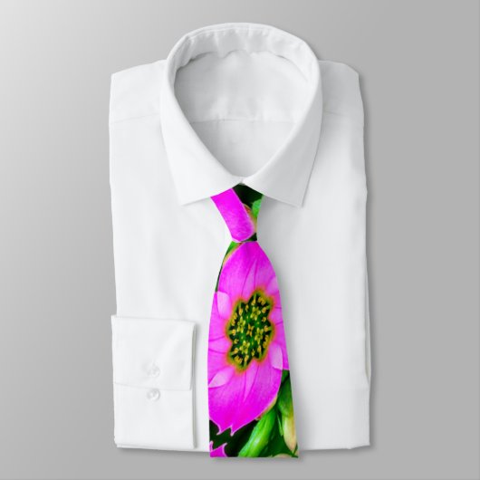 Cravate Flamant rose rose Fleurs Motif (Attaché)