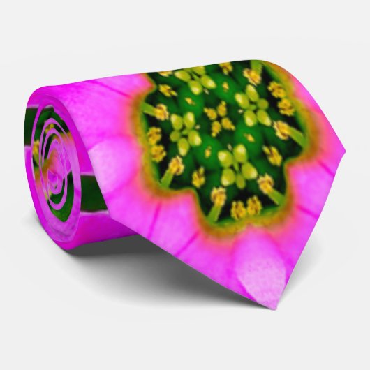 Cravate Flamant rose rose Fleurs Motif (Roulé)