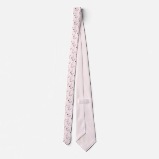 Cravate Flamant rose rose mignon Motif tropical (Dos)