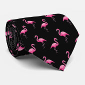 Cravate Flamant rose rose Motif Trendy Tropical Moderne (Roulé)