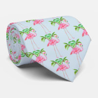 Flamant rose rose Palmiers Style tropical