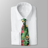 Cravate Flamant rose tropical (Attaché)
