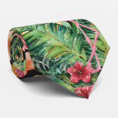 Cravate Flamant rose tropical (Roulé)