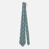 Cravate Flamants roses Roses En Feuille Tropical Vert (Devant)