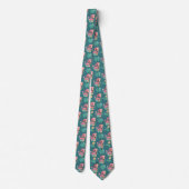 Cravate Flamants roses Roses En Feuille Tropical Vert (Dos)