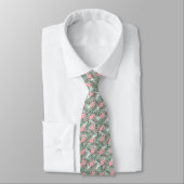 Cravate Flamants roses roses mignons Palm Leafs Motif d'ar (Attaché)