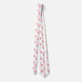 Cravate Flamants roses Roses Sur Blanc (Dos)