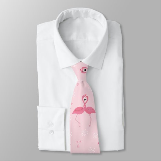 Cravate Flamants roses Valentine (Attaché)