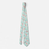 Cravate Flamants roses Vert rose Oiseaux tropicaux Hommes (Dos)