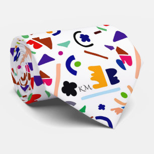 Cravate Flamboyant Moderne Jouer Géométrique Chic Monogram