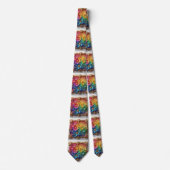 Cravate Flamboyant Neck Tie | Rainbow Flowers Faux Glitter (Devant)