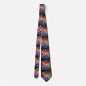 Cravate Flamboyant Neck Tie | Rainbow Flowers Faux Glitter (Dos)