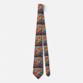 Cravate Flamboyant Neck Tie | Rainbow Flowers Faux Glitter (Devant)