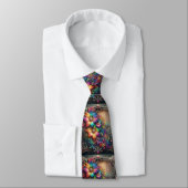 Cravate Flamboyant Neck Tie | Rainbow Flowers Faux Glitter (Attaché)