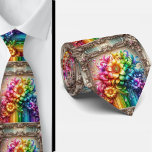 Cravate Flamboyant Neck Tie | Rainbow Flowers Faux Glitter<br><div class="desc">Make an unforgettable entrance with this Flamboyant Rainbow Flowers Neck Tie, a vibrant celebration of color, confidence, and expressive style. Bursting with richly saturated rainbow hues and bold floral detail, this design transforms a classic accessory into a true statement piece. The dynamic blend of bright petal, gemstone diamonds and flowing...</div>