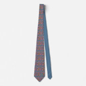 Cravate Flamingos with Gold Feathers on Blue (Devant)