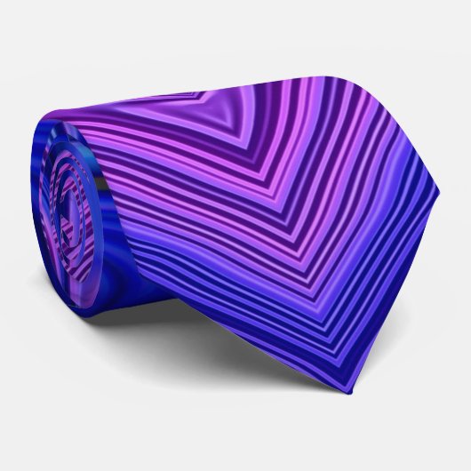 Cravate ~ Flamme de bleu ~ Conception fractale ~ Original  (Roulé)