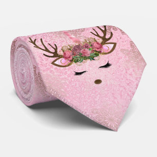 Cravate Flamme de neige en marbre d'or rose