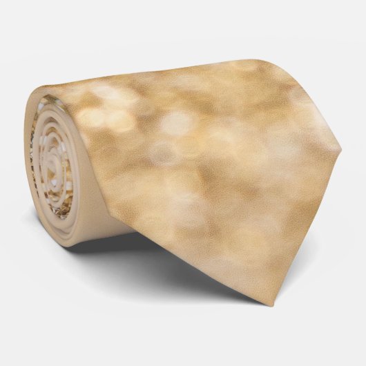 Cravate Flamme de parties scintillant en or de champagne (Roulé)