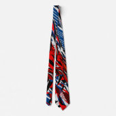 Cravate Flammes abstraites de course Rouge Bleu Noir (Dos)
