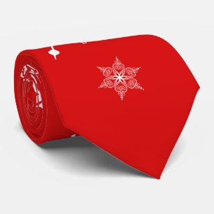 Cravate Flammes blanches sur arrière - plan rouge