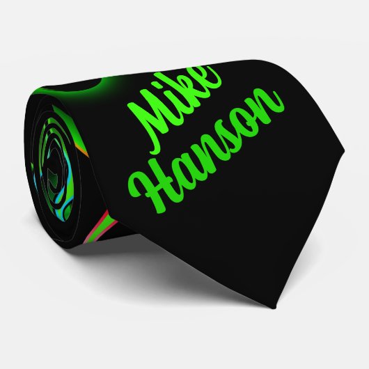 Cravate Flammes de course verte Rockabilly (Roulé)