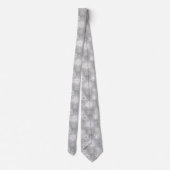 Cravate Flammes De Neige Blanches Sur Gris Argent (Dos)