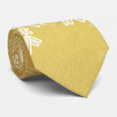 Cravate Flammes de Noël dorées et blanches (Roulé)