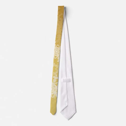 Cravate Flammes de Noël dorées et blanches (Dos)