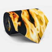 Cravate Flammes - Flamme - Flammes Flames Feuer bleu feu (Roulé)