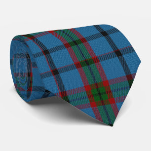 Cravate Flannelle bleue rouge Grand Tartan Plaid