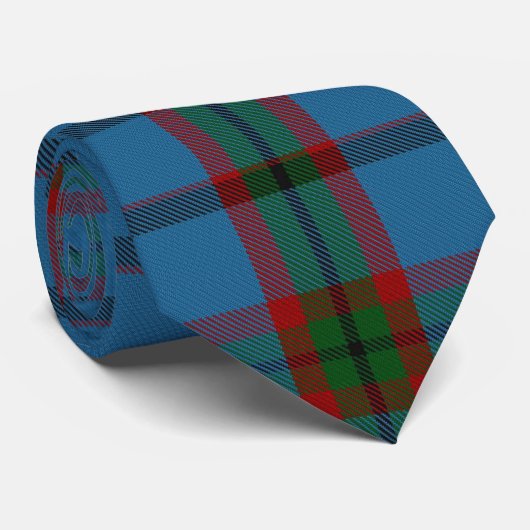 Cravate Flannelle bleue rouge vert géant Tartan Plaid (Roulé)